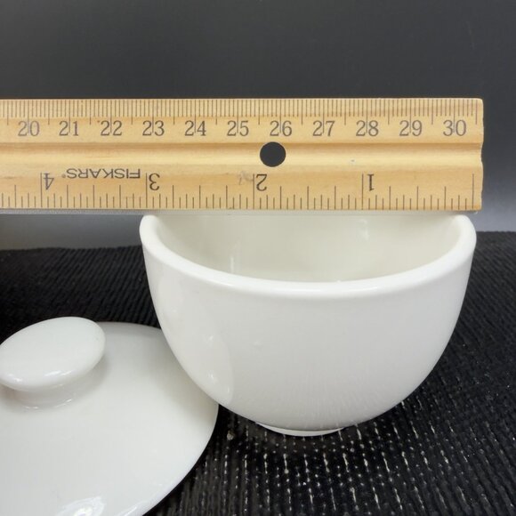 Tatung Taiwan China Ivory Ceramic Cups Sake Dipping Cups Set 2 W Lids Vintage - Picture 3 of 10